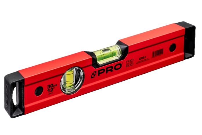 Aluminiowy poziomica profil PRO-A1030 ma wymiary 49×22 mm, gwarantujące sztywność.